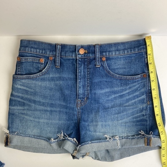Madewell NWT High Rise Cuffed Denim Shorts 28 Glenoaks Raw Hem Coastal Cowgirl - Picture 5 of 16